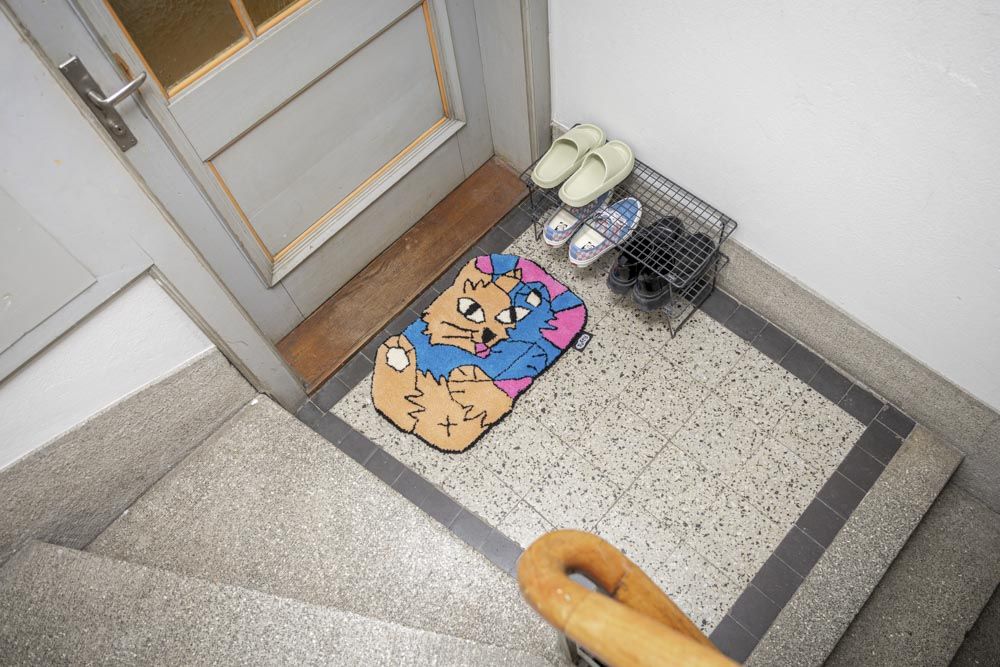 Kiwi Papagei Kinderzeichnung als Schlafzimmer Teppich