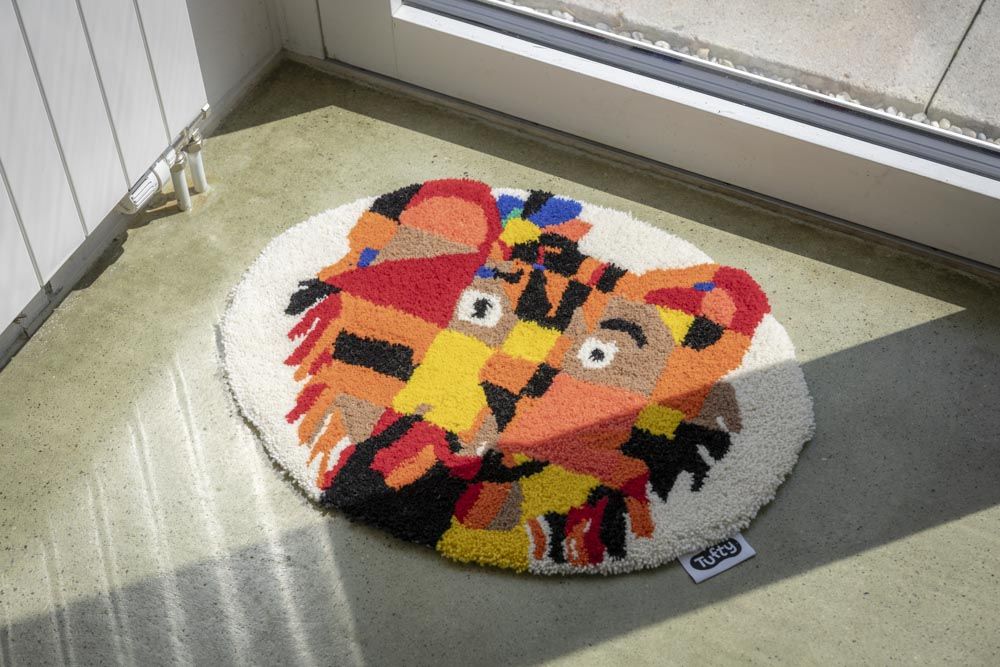 Kiwi Papagei Kinderzeichnung als Schlafzimmer Teppich