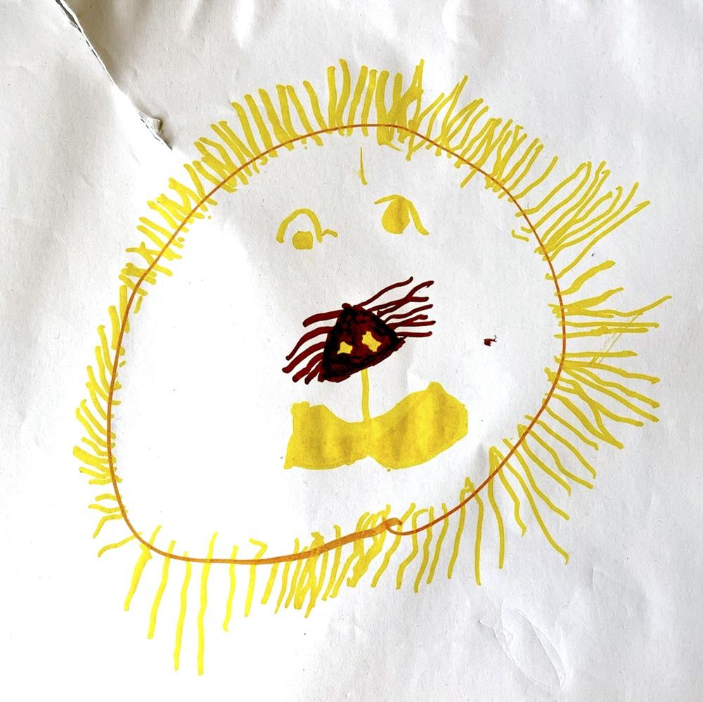 Kiwi Papagei Kinderzeichnung als Schlafzimmer Teppich