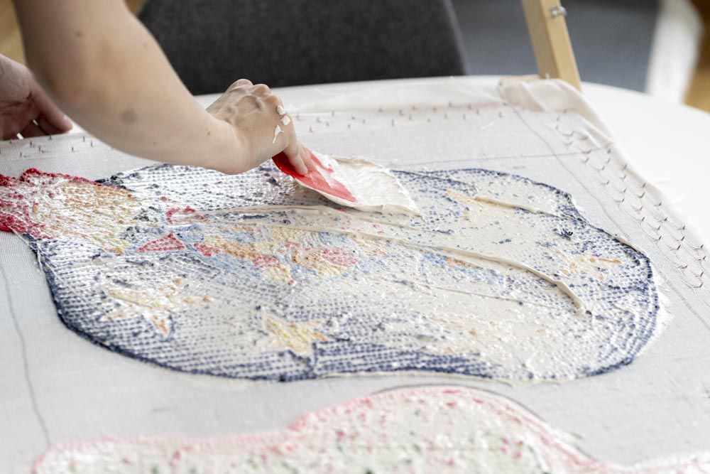 Einhorn Kinderzeichnung als Wohnzimmer Teppich