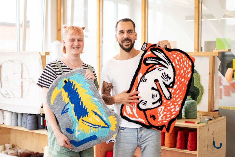 Kiwi Papagei Kinderzeichnung als Schlafzimmer Teppich