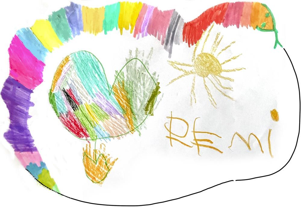 Kiwi Papagei Kinderzeichnung als Schlafzimmer Teppich