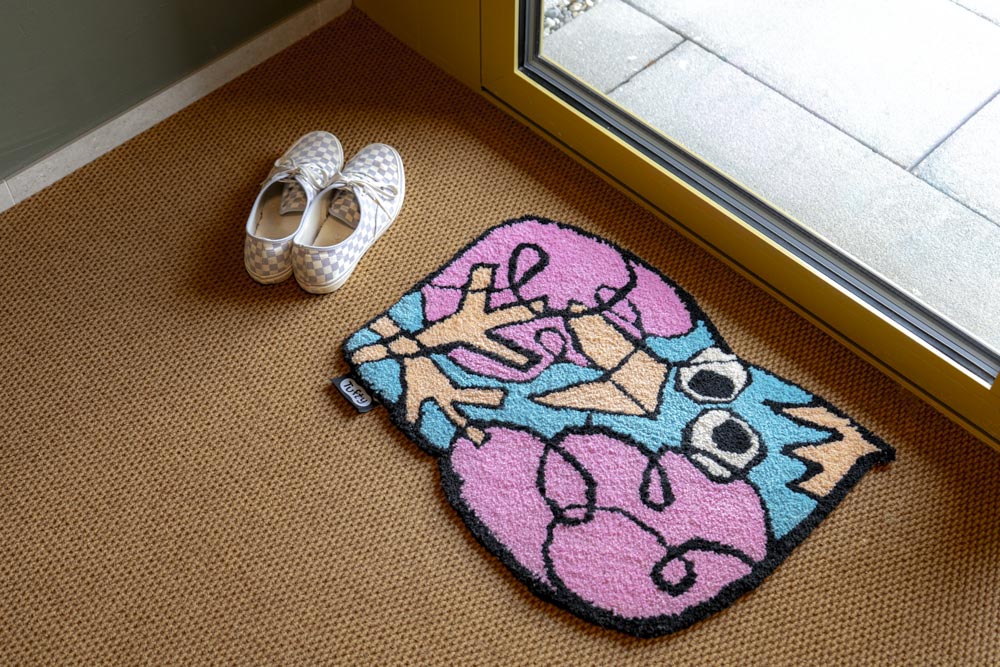 Kiwi Papagei Kinderzeichnung als Schlafzimmer Teppich