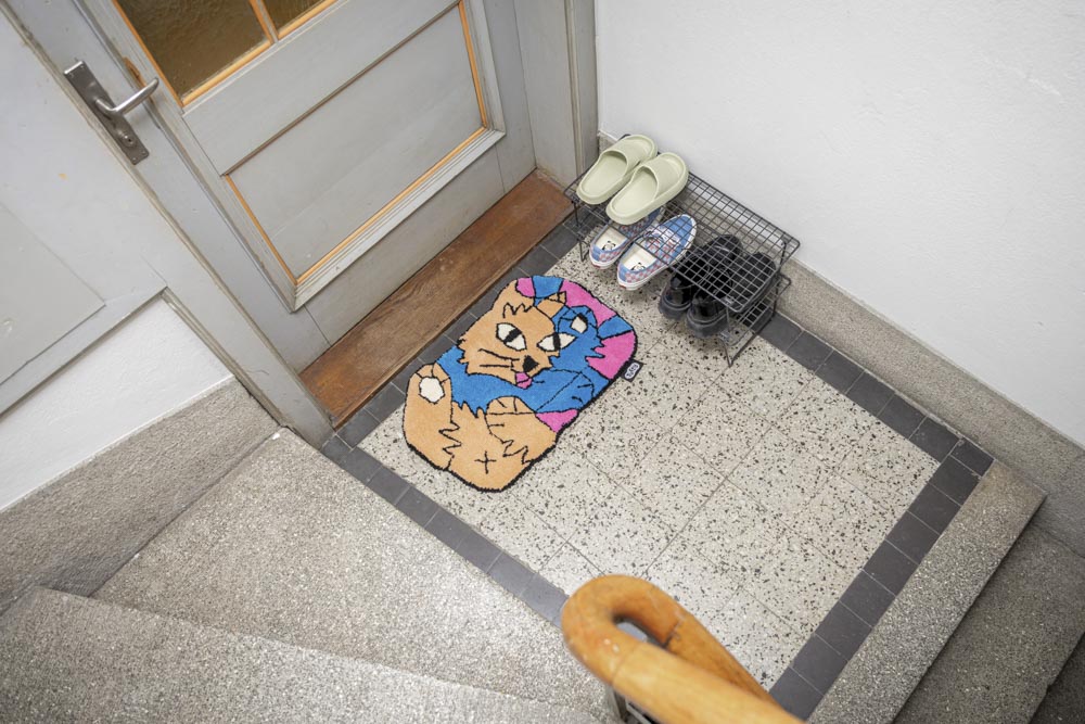 Kiwi Papagei Kinderzeichnung als Schlafzimmer Teppich